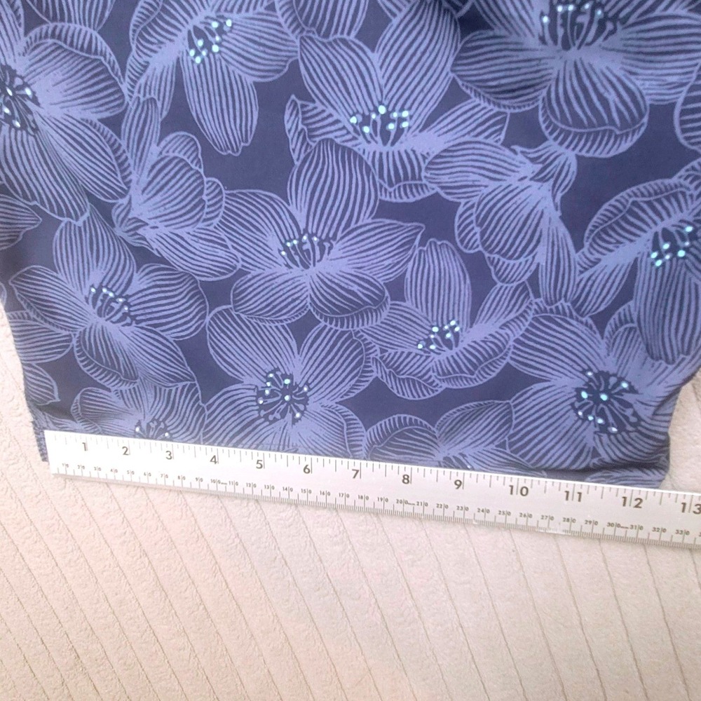 Hurley Mens XL Blue Floral Board Shorts Swim Trunks Drawstring Elastic Waist - Picture 7 of 8